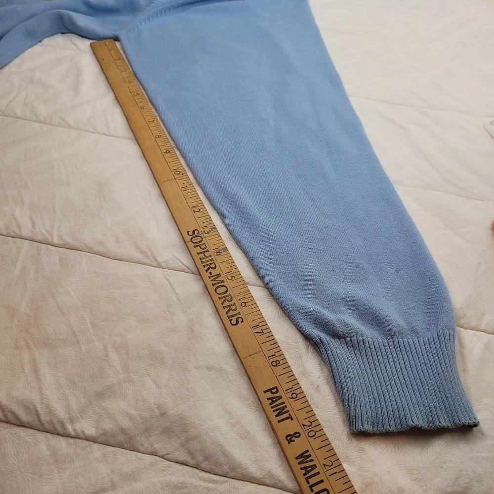 Jos.A.Bank Men's Light Blue V-Neck Sweater 100% cotton grandpa preppy classic XL
